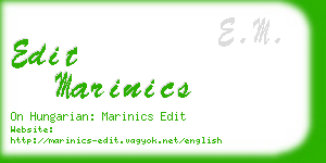 edit marinics business card